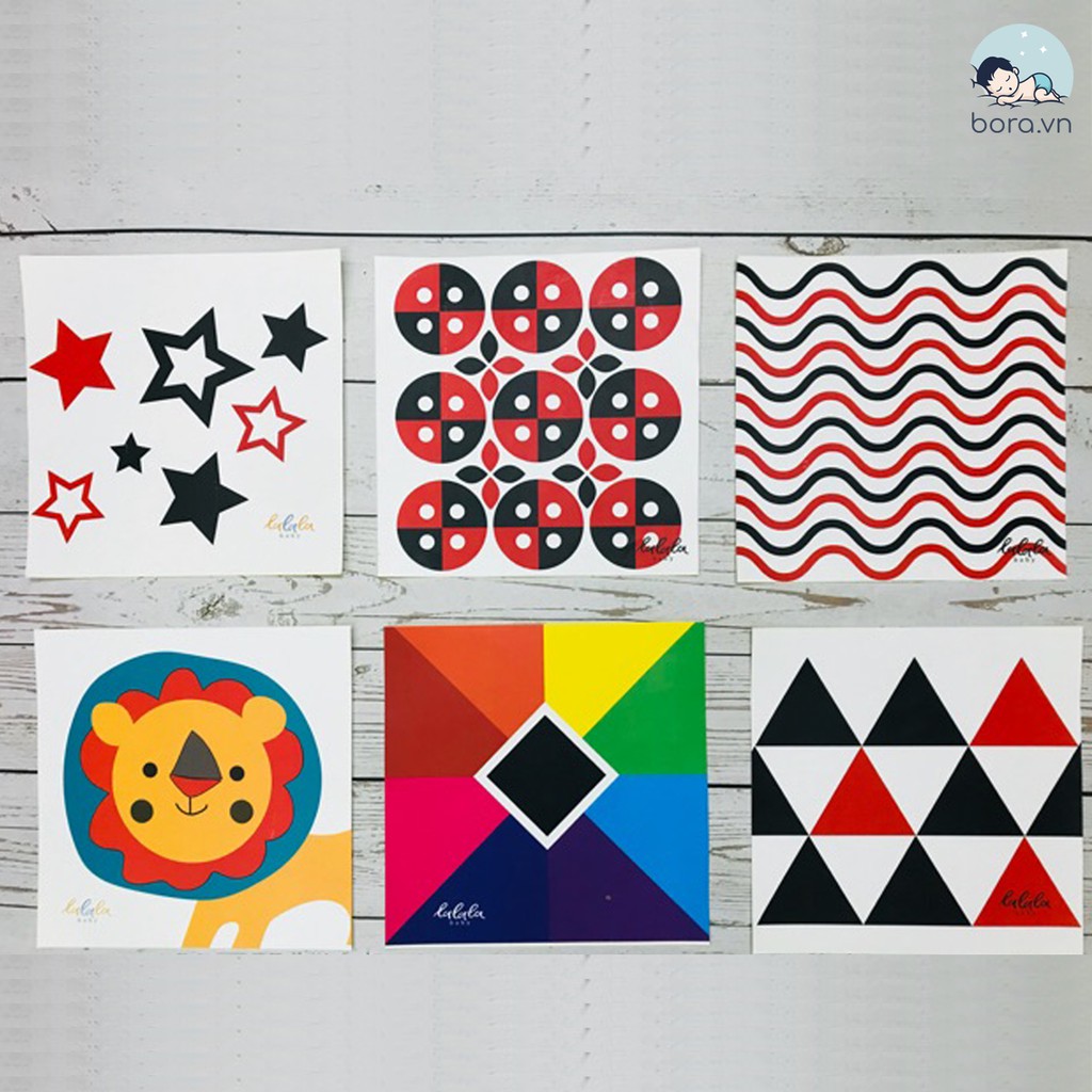 Thẻ kích thích thị giác cho bé sơ sinh, thẻ decal dán tường