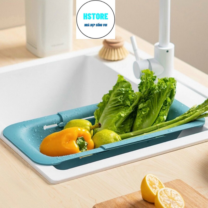 Rổ Nhựa Chữ Nhật { Mẫu Mới 2021} Gác Bồn Rửa Bát Gấp Gọn Giáo Nước Là Dụng Cụ Nhà Bếp Thông Minh