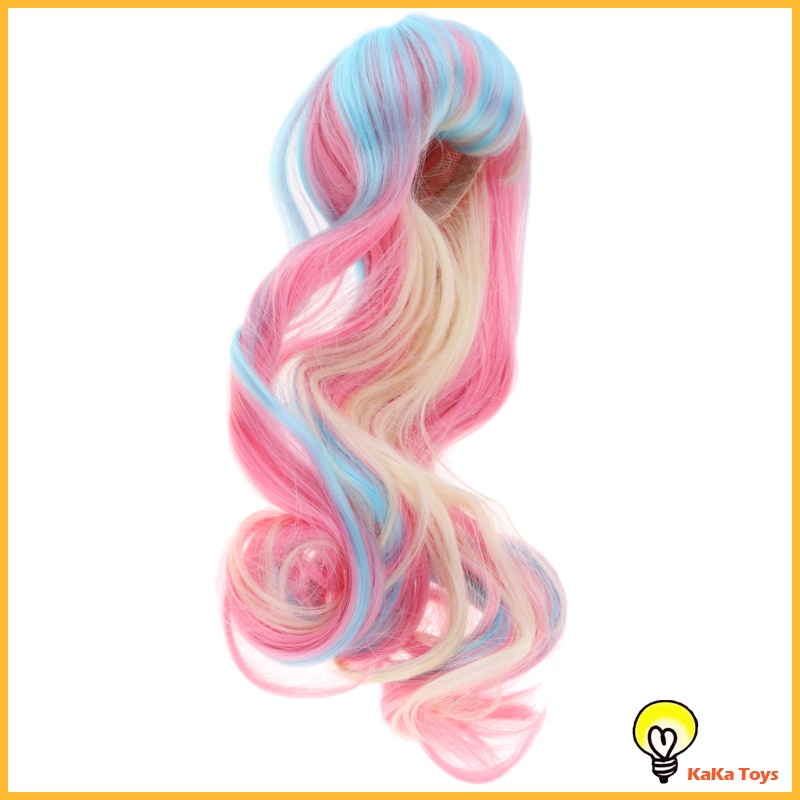 [KaKa Toys]1/3 BJD Doll Long Curly Wig Hair for 60cm Night Lolita Doll Accs Pink Blue