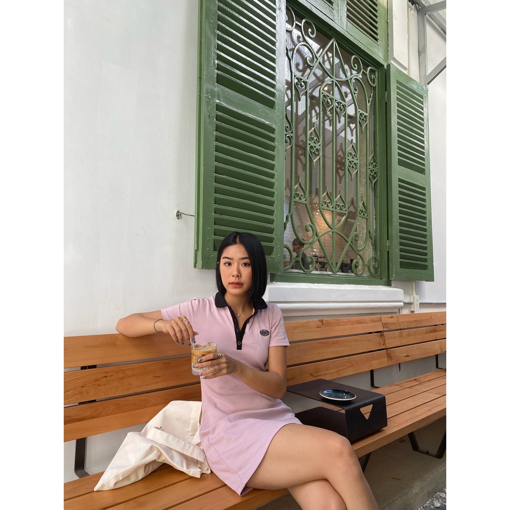 Anniegals - Đầm polo màu tím than - Purple Polo Dress