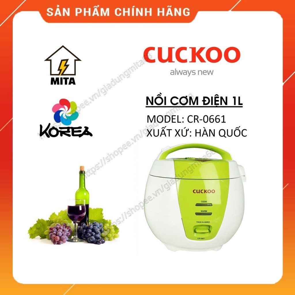 Nồi Cơm Điện Cuckoo 1 lít - CR0661 - Chính Hãng - MITA