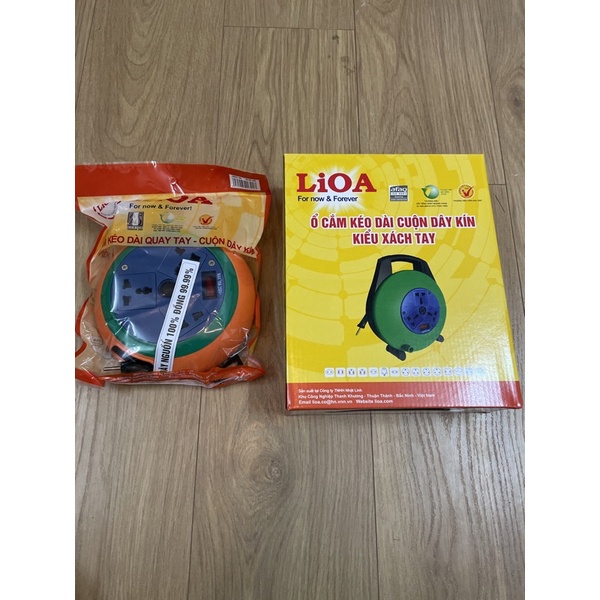 Ổ cắm kéo dài quay tay LiOA - Ổ cắm xách tay dài 3m/5m/10m dây rút - Ổ cắm kéo dài kiểu đĩa bay mini