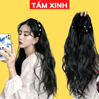 Bộ tóc giả nửa đầu xù mỳ có gắn bờm đính đá cao cấp tấm xinh - kiểu xù mỳ bờm gắn đá