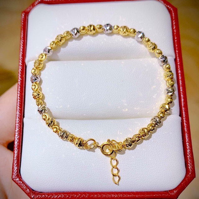 Lắc tay Bạc xi bạch kim , vàng vàng - ảnh chụp sản phẩm thật