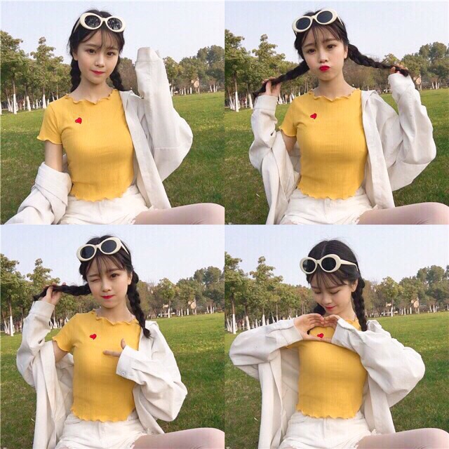 ÁO CROPTOP THÊU QUẢNG CHÂU( hình thật)