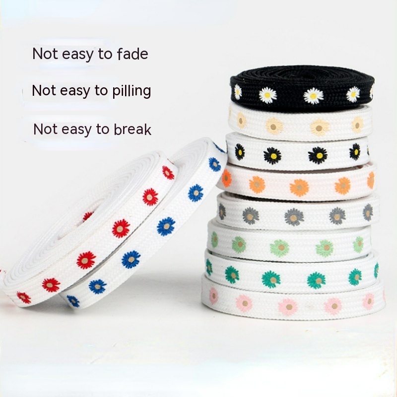 Converse Dây Giày Vải Canvas Cotton 8mm Họa Tiết Hoa Cúc Nhỏ Nhiều Màu Sắc Sáng Tạo  YM08