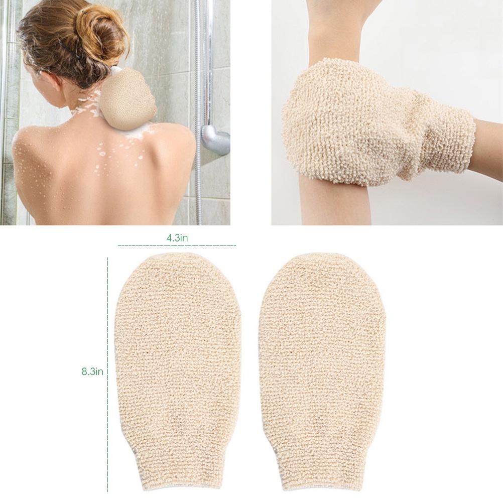 Set 2 găng tay dùng để tẩy tế bào chết toàn thân thân thiện với môi trường