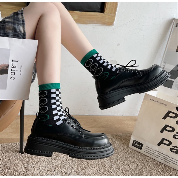 - Giày Oxford Nữ da cao cấp Cổ Thấp Đế Dày Tăng Chiều Cao Phong Cách Hàn Quốc N3