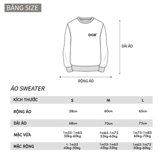 Áo sweater có cổ logo DGB® basic nam nữ unisex