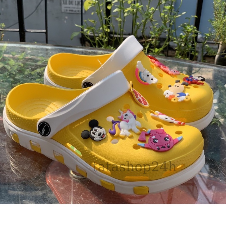 Dép Cross Unisex Tặng sticker - Dép nhựa nữ đi mưa siêu nhẹ