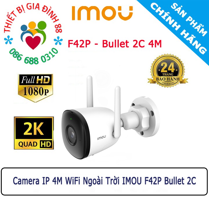Camera IP 2M 4M WIFI Thân IMOU F22P F42P 1080p QHD(4K) FULL HD - Chính Hãng 24Th Dahua DSS G22p G42P F22FP G26EP F42FP