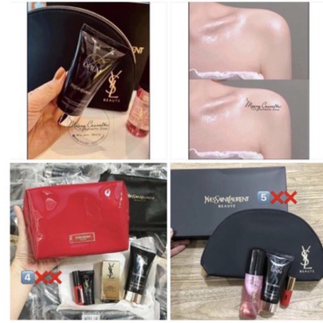 Set lotion nhũ Opium YSL tặg túi make up và box