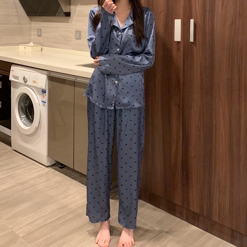 Bộ Đồ Ngủ Tay Dài Thoải Mái Thời Trang Xuân Thu Cho Nữ