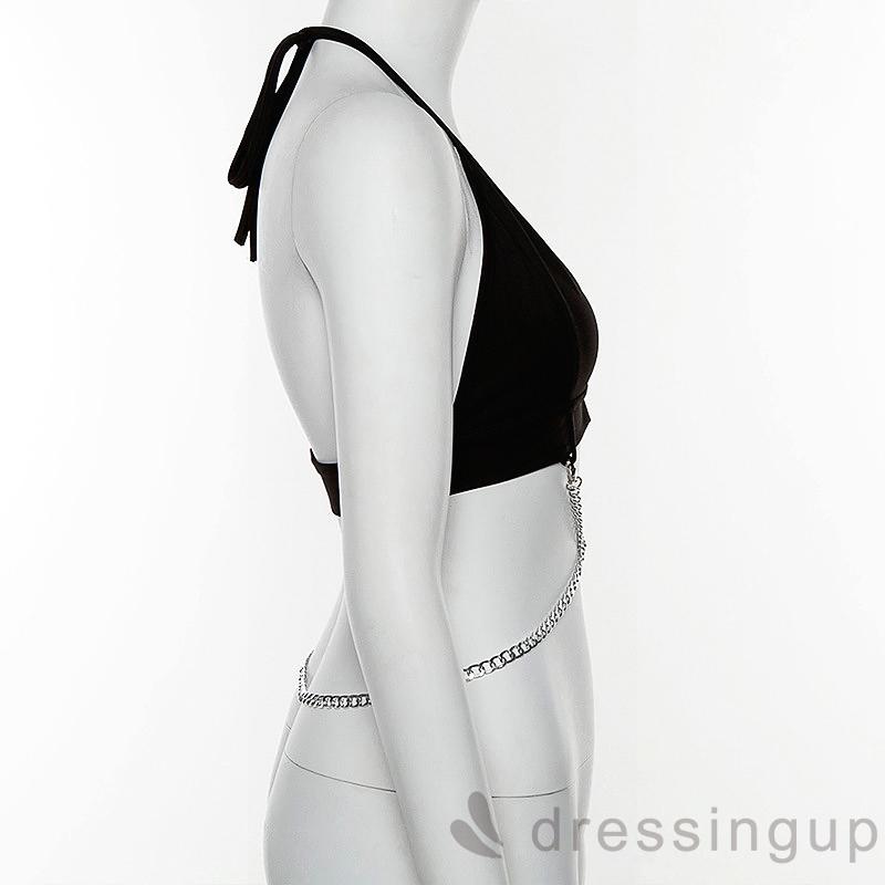 Áo kiểu nữ không tay cổ chữ V hở lưng quyến rũ