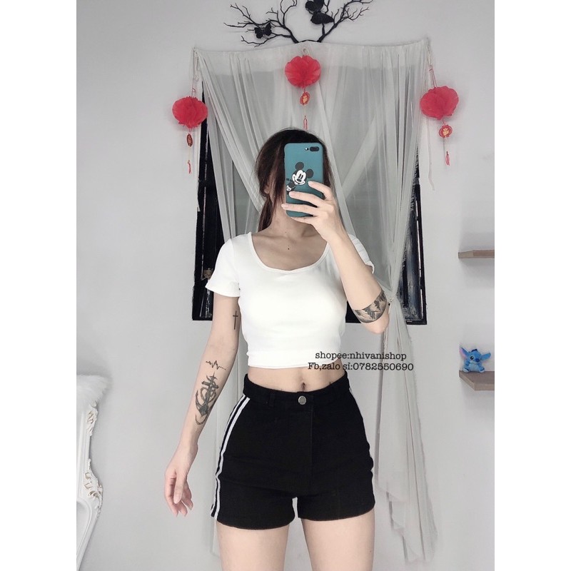 áo croptop hở lưng cột nơ xinh (không có mút ngực)