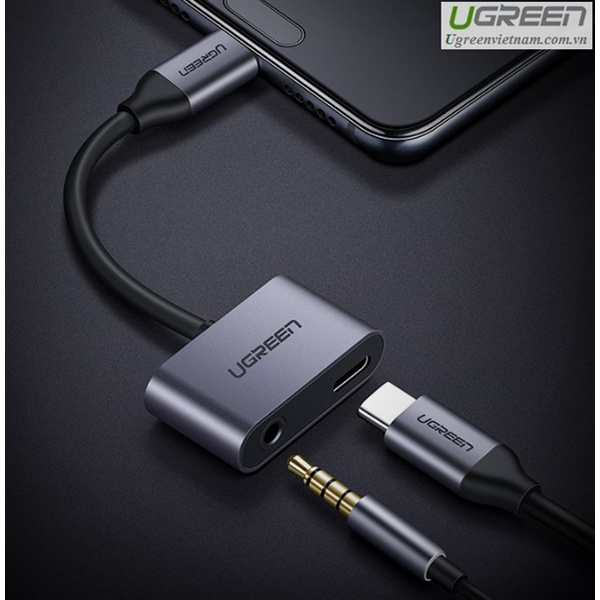 Cáp Chuyển USB Type C ra Audio 3.5mm và USB-C Ugreen 50596 - Hàng Chính Hãng