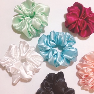 Scrunchies dây cột tóc vải chất phi lụa to siêu nhún 14cm