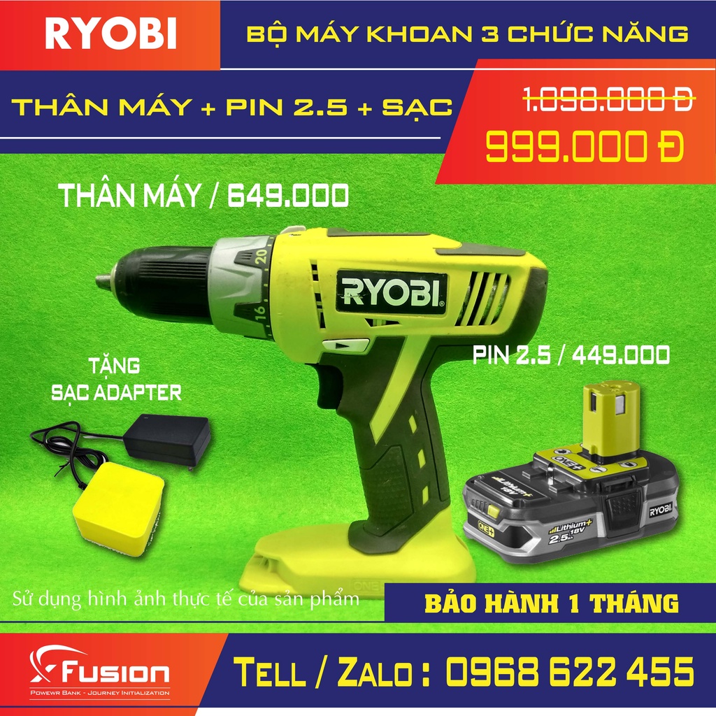 Pin Ryobi 2.5 và Combo