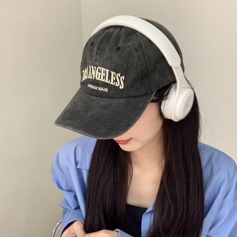 Mũ Lưỡi Trai Denim Thêu Chữ Phong Cách Hàn Quốc