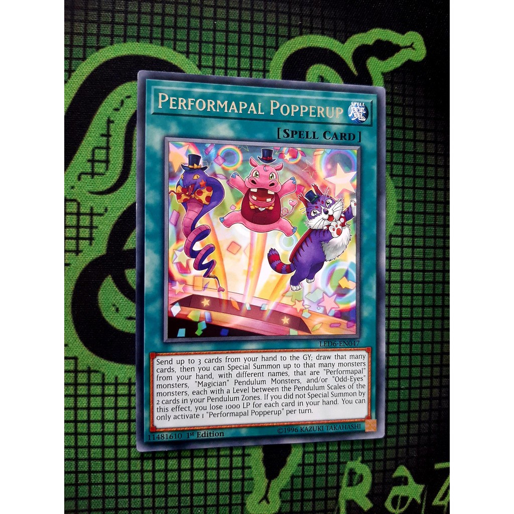 THẺ BÀI YUGIOH Performapal Popperup - LED6-EN047 - Rare 1st Edition