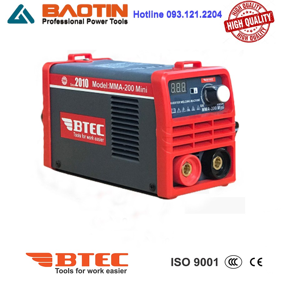 Máy Hàn điện tử mini Btec, MMA 200mini, hàn que 2