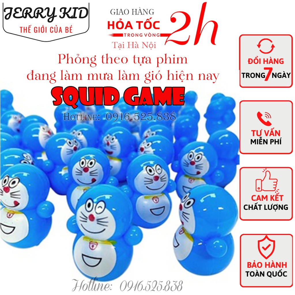 Đồ chơi lật đật mini squid game, lật đật doraemon cho bé siêu dễ thương