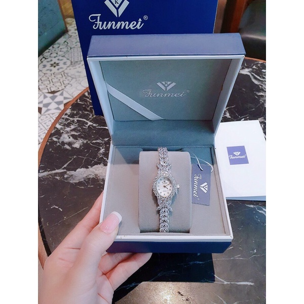 Đồng hồ nữ FUNMEI 20mm chính hãng máy Nhật Miyota đính đá swarovski chắc chắn full box thẻ bảo hành 12 tháng