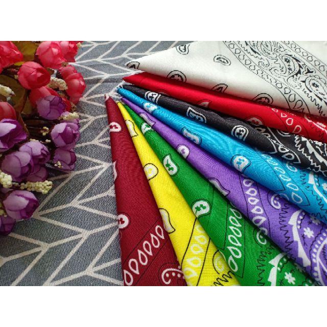 Khăn Turban Headband Bandana Đủ 10 Màu Họa Tiết Cá Tính 55x55 cm