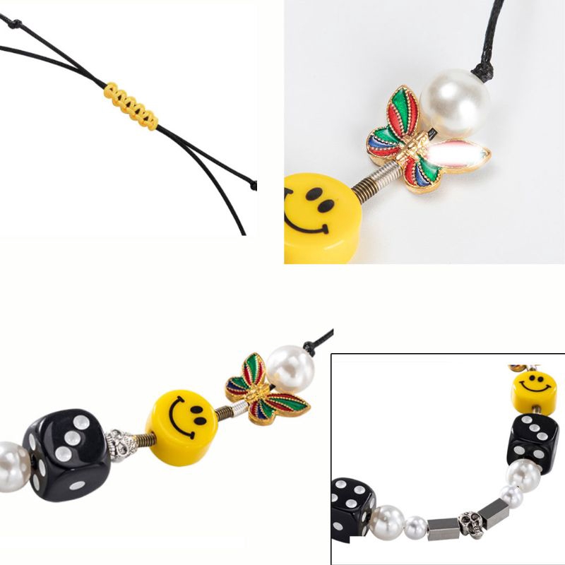 Vòng Cổ Choker Đính Hạt Xúc Xắc Đơn Giản Thời Trang
