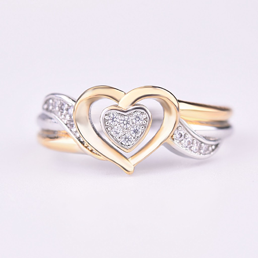 Nhẫn Đeo Tay Kim Loại Hình Trái Tim Thanh Lịch Cho Nữ