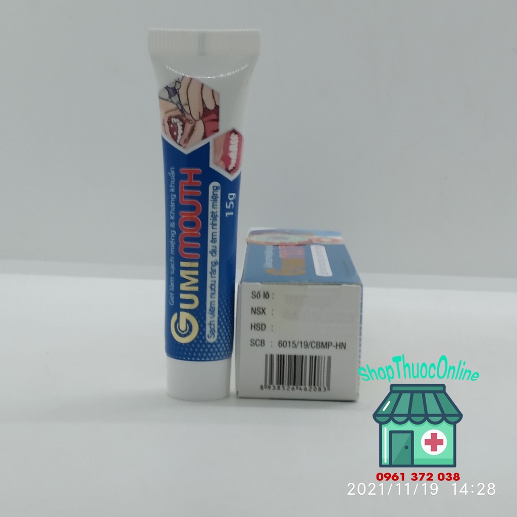 Gel Gumimouth - Sạch viêm nướu răng, êm dịu nhiệt miệng tuýp 15g