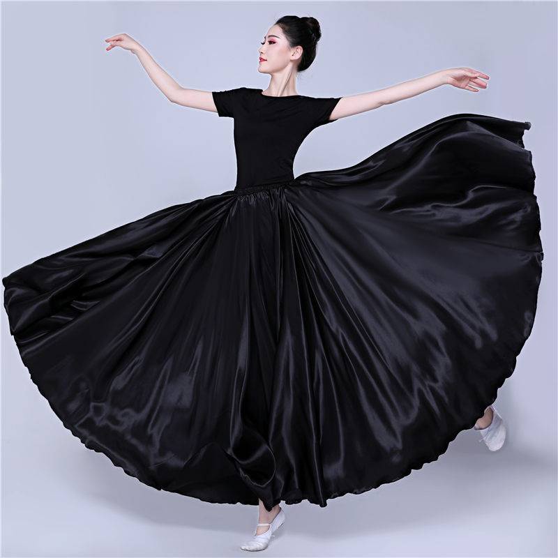 Xtopdays | 360° Chân Váy Dài Bằng Satin 15 Màu Tím Trơn Xoay 360 Độ Dùng Tập Múa Bụng Cho Nữ
