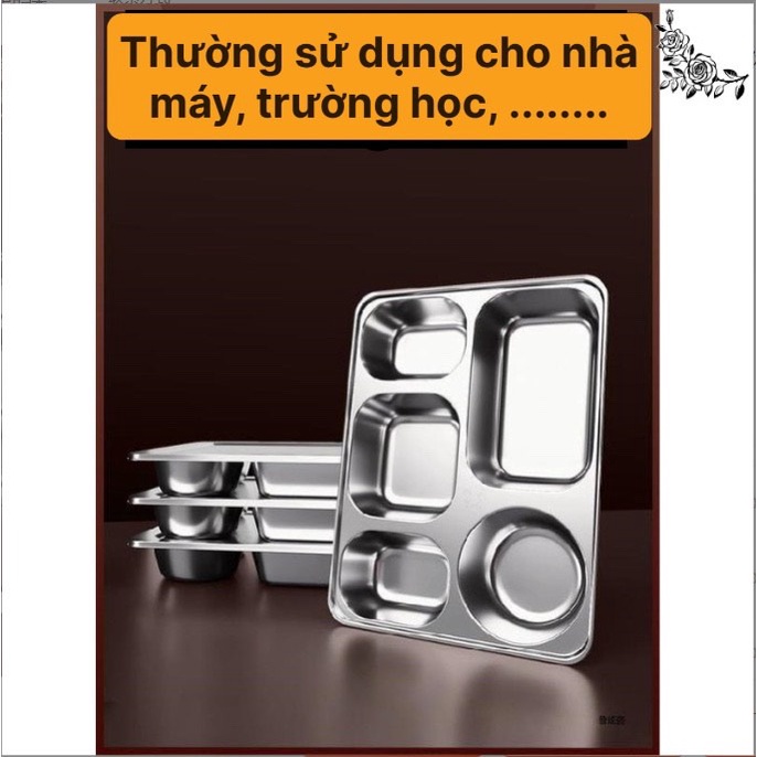 Khay cơm inox 5 ngăn cho người Lớn