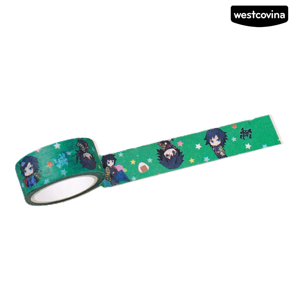 [Hot]✍Cuộn Băng Keo Washi Họa Tiết Hoạt Hình Demon Slayer Dán Trang Trí Sổ Tay