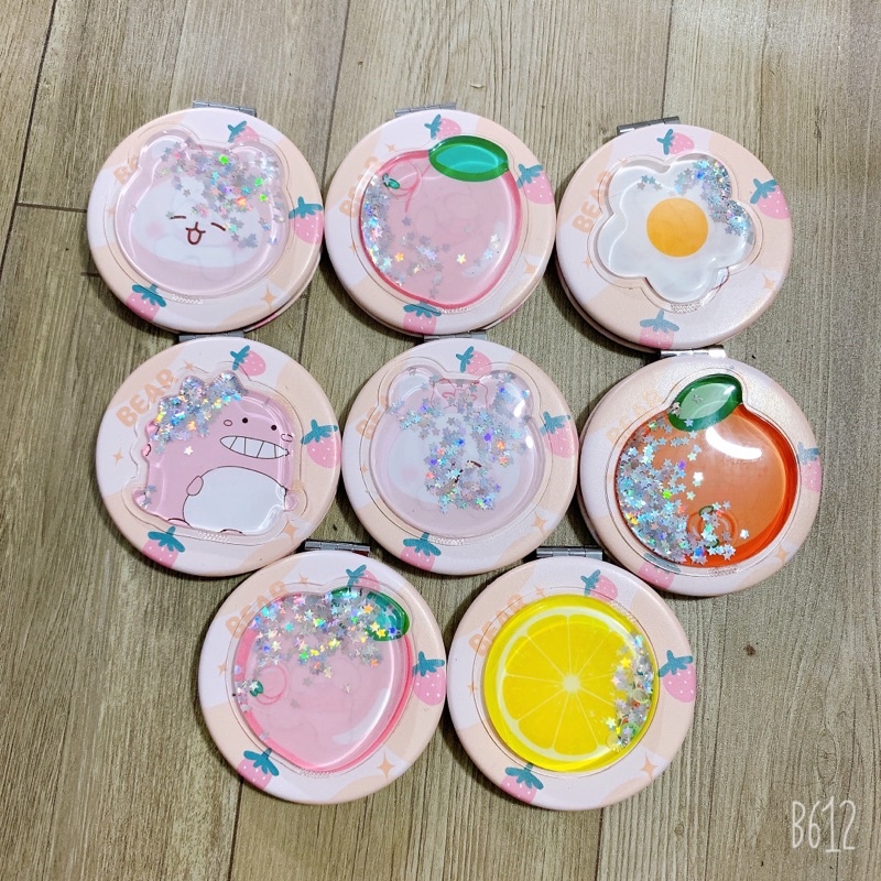 Gương mini hai mặt siêu xinh tròn nước nổi