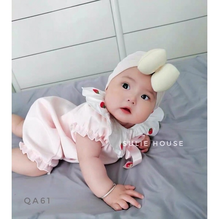 Body hồng quả dâu thắt nơ - QA61