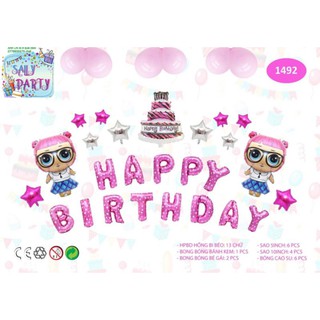 Set bóng trang trí sinh nhật công chúa elsa, sofia, búp bê