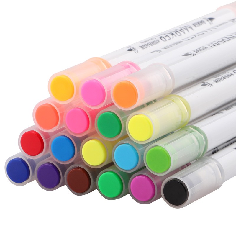 Brush Marker, Màu Marker - Hộp bút lông màu hai đầu,Viết thư pháp, Thân bút vừa tay , Màu tươi sáng Baoke D289