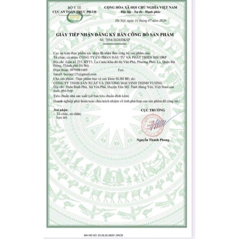 Giảm cân Slim Be BEALIVE Mẫu Mới dạng viên hộp 30 Viên chính hãng