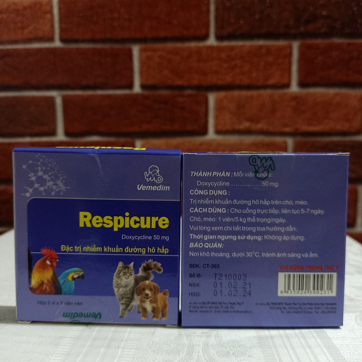 Vemedim Respicure (2 vĩ x 5 viên) - Đ-ặ-c t-r-ị nhiễm khuẩn đường hô hấp - Giá Sỉ