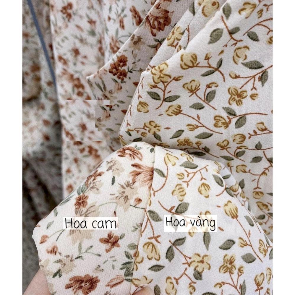 Váy 2 Dây Hoa Nhí Cam PEONYB Nữ [FREESHIP] 🌸 Đầm midi maxi mặc đi biển, dáng suông dài cổ tim bánh bèo Ulzzang 🌸  ྇