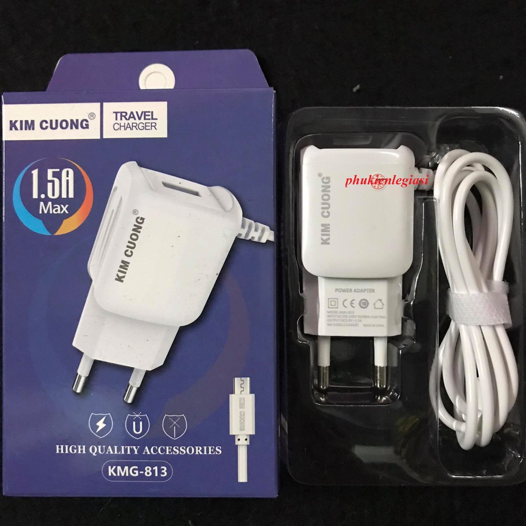 (Chính hãng)SẠC KIM CƯƠNG 813 KMG 813 Chuẩn 1.5A Có Cổng USB Chính Hãng Kim Cương