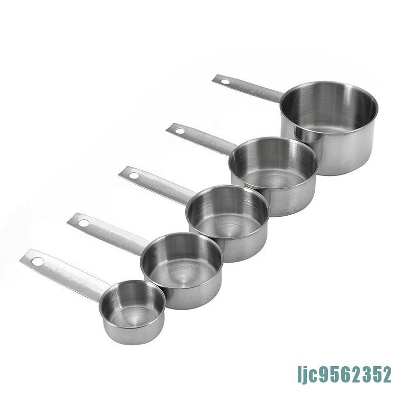 Bộ 5 muỗng và cốc đo lường bằng inox tiện lợi cho nhà bếp