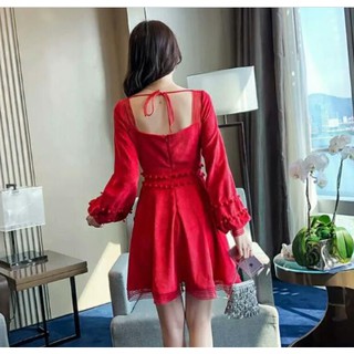 Váy Nhung Tay Bồng( Gấu cosmetic.vn)