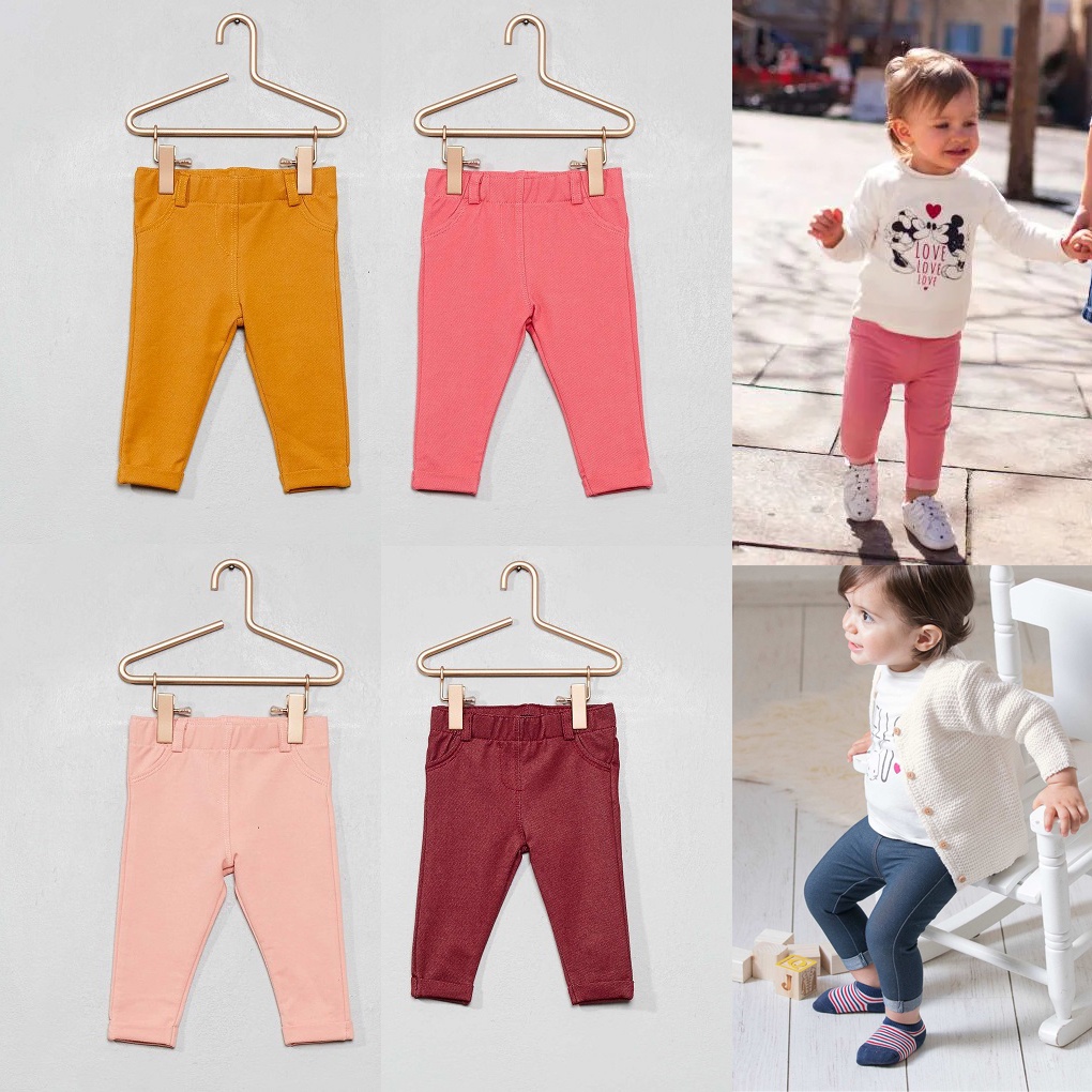 Quần tregging cho bé 3-36M giả jean (chất co giãn cực thích) Kiabi xuất xịn QUẦN LỬNG DÀI BÉ GÁI SƠ SINH