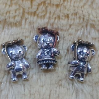 Charm gấu nắng bạc 925 xỏ vòng