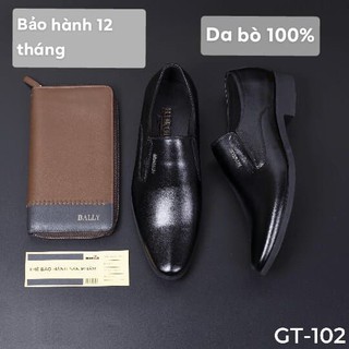 Giày tây nam công sở màu đen - Giày da nam tăng chiều cao 5cm - GT102