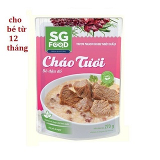 Cháo tươi Deli SG Food bò đậu đỏ 240g ( cho bé trên 12m và người lớn)