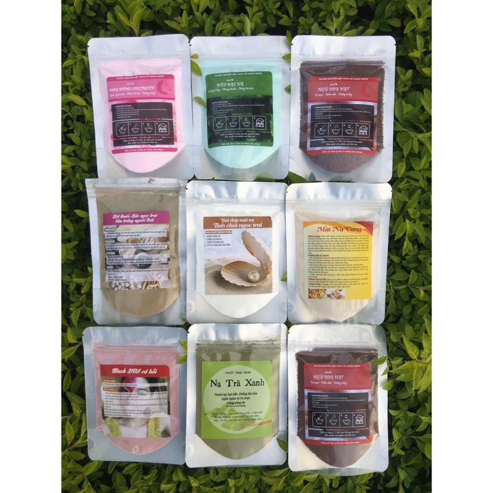 500g mặt nạ bạc hà, hoa hồng collagen handmade