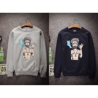 Áo nỉ”ÔNG GIÀ HÚT THUỐC” 2 MÀU ĐEN, XÁM